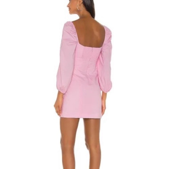 Revolve Majorelle Pink Puff Sleeve Off Shoulder Bodycon Mini Dress L - Picture 2 of 12